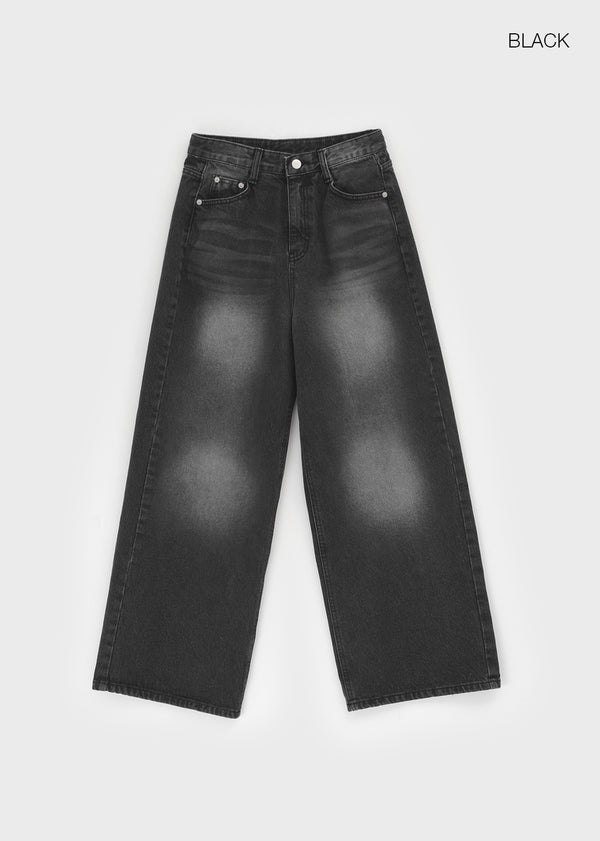 Maoton Washed Wide Denim Pants