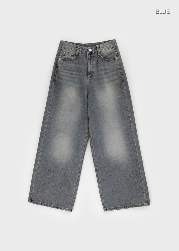 Maoton Washed Wide Denim Pants