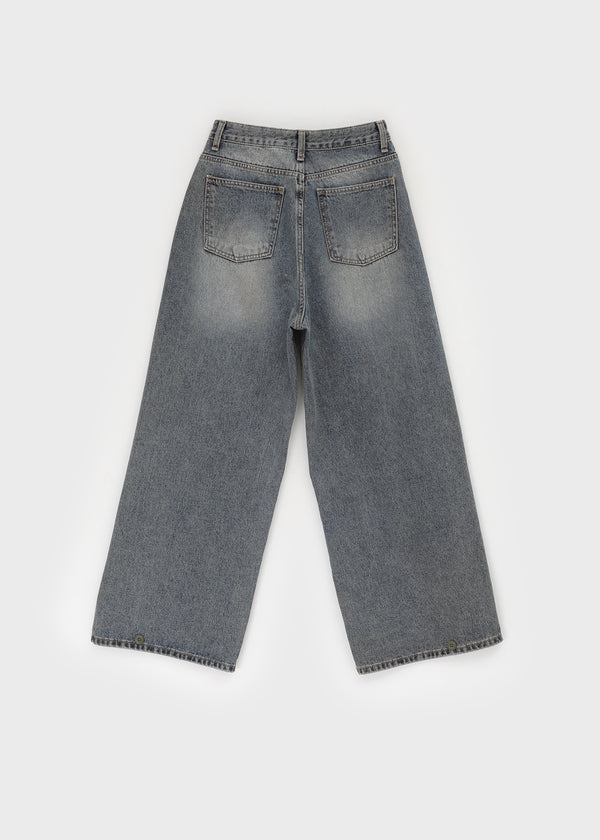 Maoton Washed Wide Denim Pants