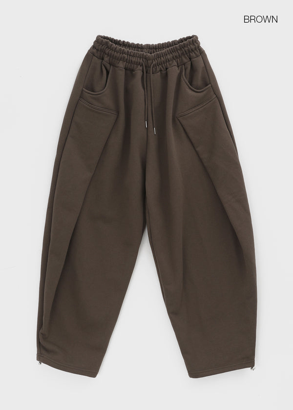 (UNISEX) Byak Pintuck Balloon Two-Way Banding Pants