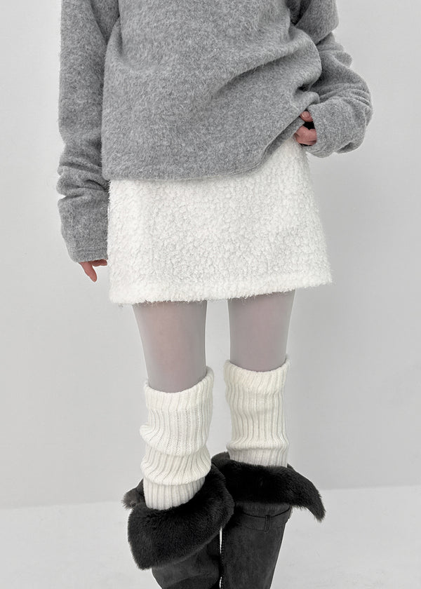 Mobern Back Banding Fur Miniskirt