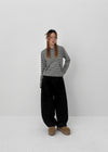 Hohen Button Curve Fleece Wide Pants