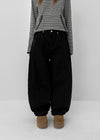 Hohen Button Curve Fleece Wide Pants