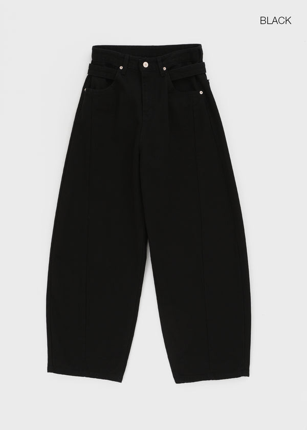 Hohen Button Curve Fleece Wide Pants