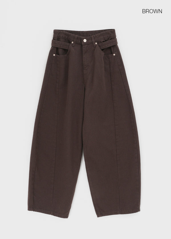 Hohen Button Curve Fleece Wide Pants