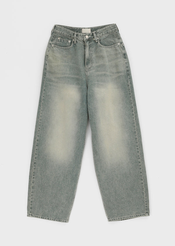 Huton Washed Wide Denim Pants