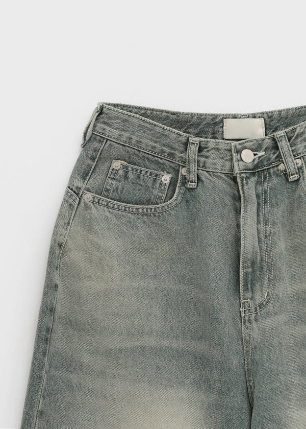 Huton Washed Wide Denim Pants