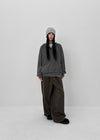 (UNISEX) Quilted Boa Fur Corduroy Wide Balloon Pants