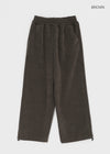 (UNISEX) Quilted Boa Fur Corduroy Wide Balloon Pants
