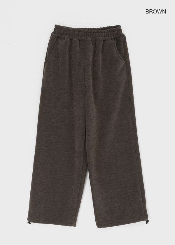 (UNISEX) Quilted Boa Fur Corduroy Wide Balloon Pants