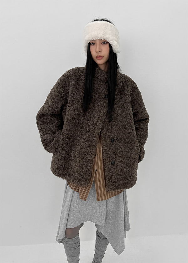 Air Wool High Neck Mustang Half Jacket