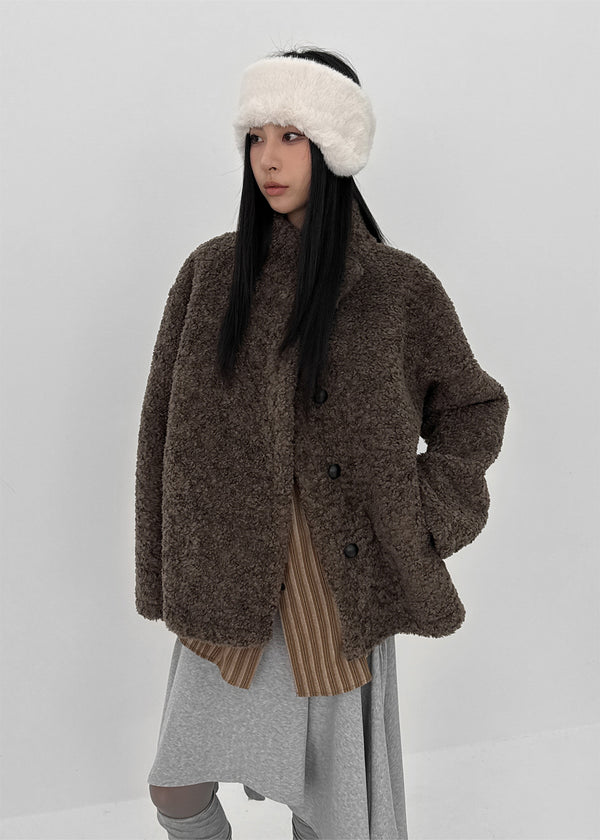 Air Wool High Neck Mustang Half Jacket