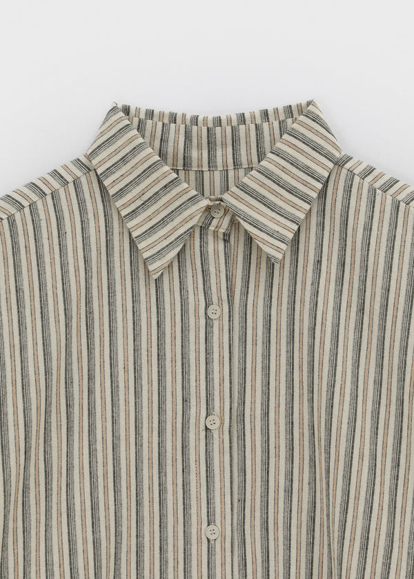 Tochi Peach Fleece Loose Fit Striped Shirt