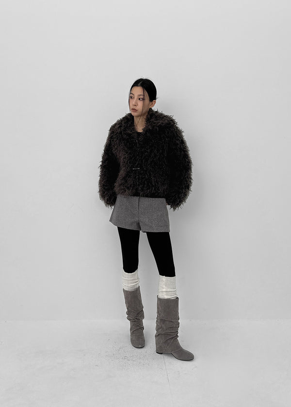 Yoshi High-neck Duffle Fur Jacket