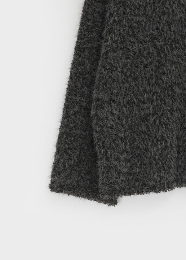 Villat Loose Fit Brush Collar Knit Long Sleeve T-shirt