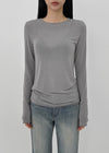 Moteng Basic Round Long Sleeve T-shirt