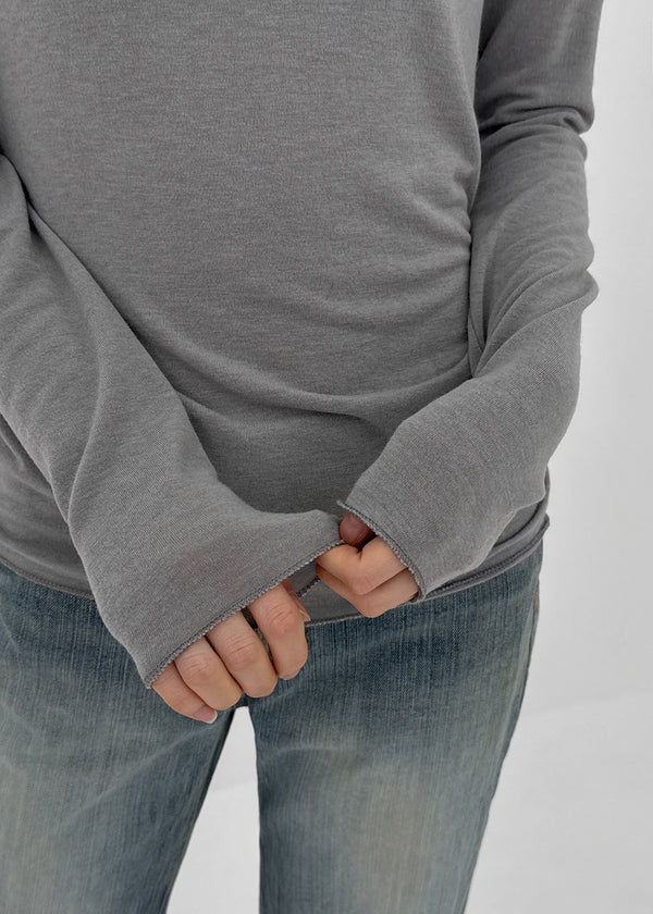 Moteng Basic Round Long Sleeve T-shirt