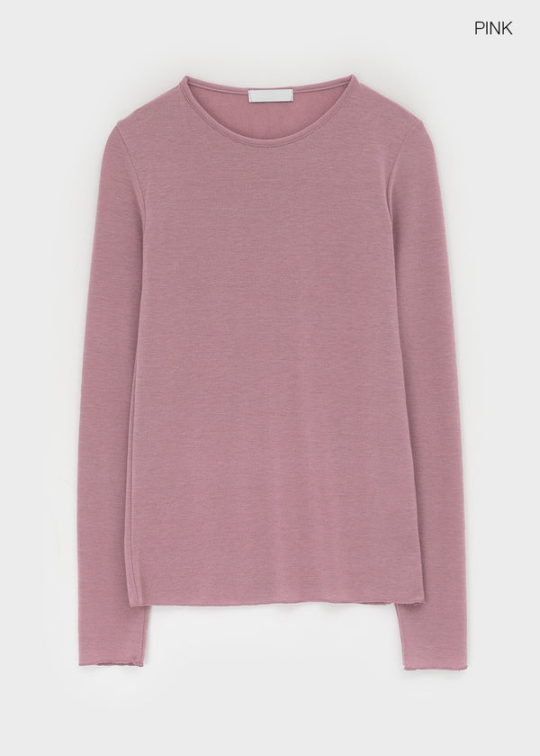 Moteng Basic Round Long Sleeve T-shirt