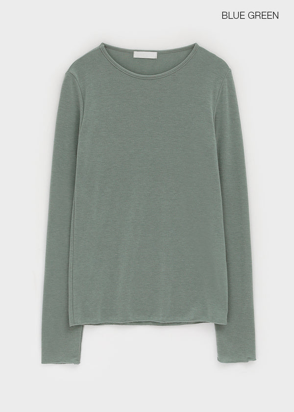 Moteng Basic Round Long Sleeve T-shirt