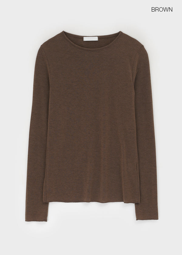 Moteng Basic Round Long Sleeve T-shirt
