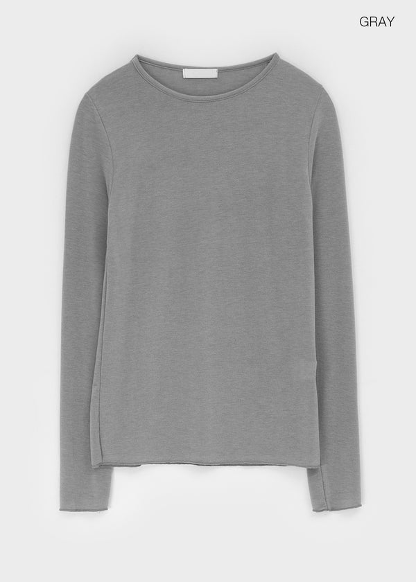 Moteng Basic Round Long Sleeve T-shirt