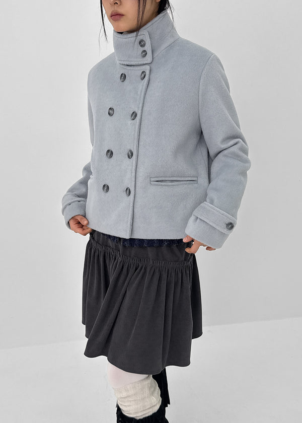 Batit High-neck Double Wool Half Coat (2 OZ)