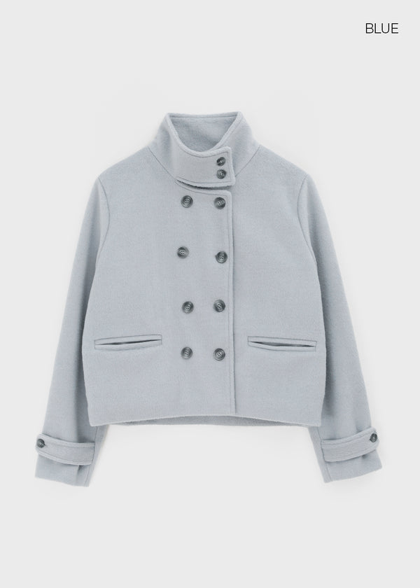 Batit High-neck Double Wool Half Coat (2 OZ)