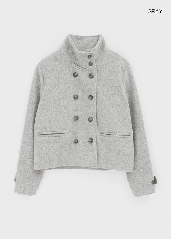 Batit High-neck Double Wool Half Coat (2 OZ)