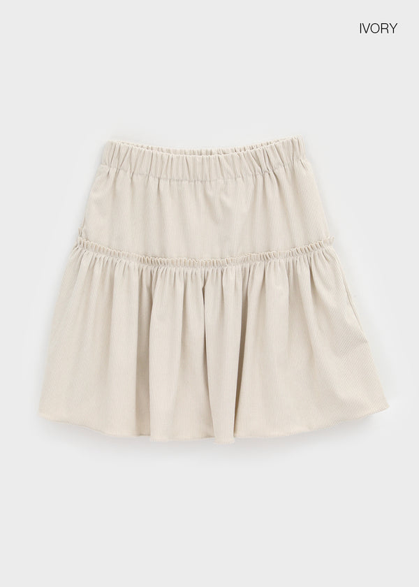 Pending Corduroy Frill Midi Skirt