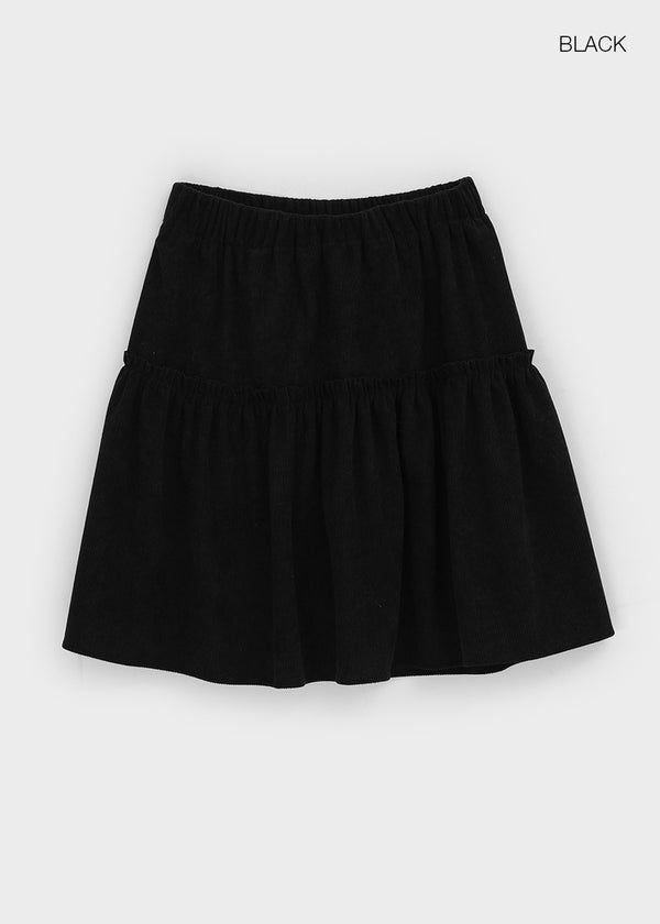 Pending Corduroy Frill Midi Skirt