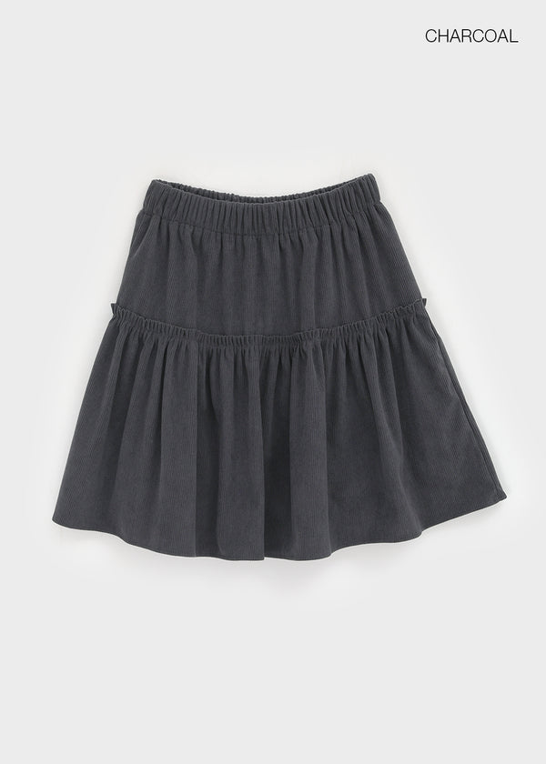 Pending Corduroy Frill Midi Skirt