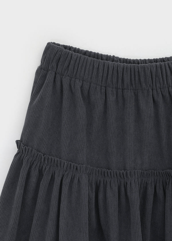 Pending Corduroy Frill Midi Skirt