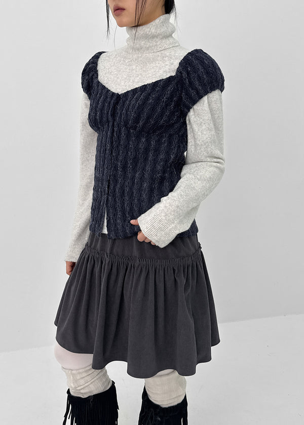 Leah Puff Stripe Short Sleeve Knit