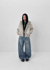 Lien Raised Ribbed Wide Denim Pants