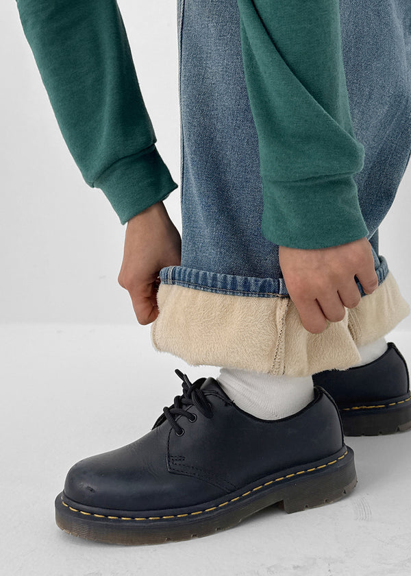 Lien Raised Ribbed Wide Denim Pants