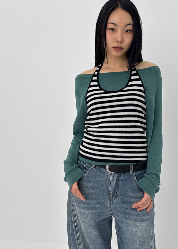 Lien Raised Ribbed Wide Denim Pants