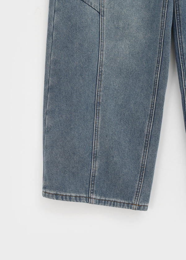 Lien Raised Ribbed Wide Denim Pants