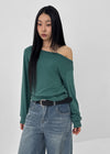 Berah Off-shoulder Long-sleeved T-shirt