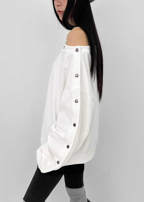 Herol Snap Button Off-shoulder Man-to-man