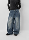 Currenty Washed Cut Fleece Denim Pants
