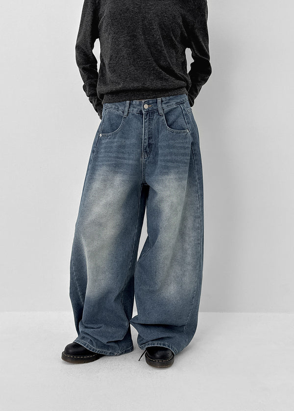 Currenty Washed Cut Fleece Denim Pants