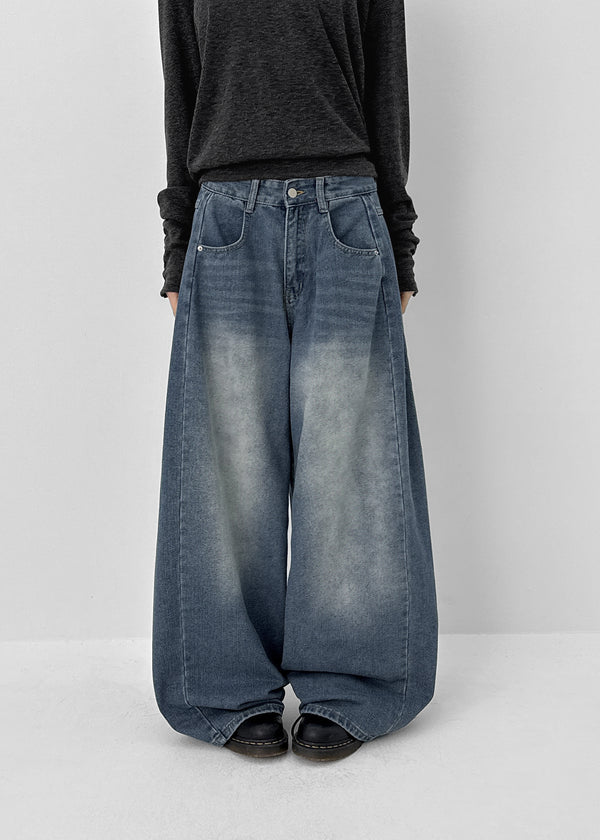 Currenty Washed Cut Fleece Denim Pants