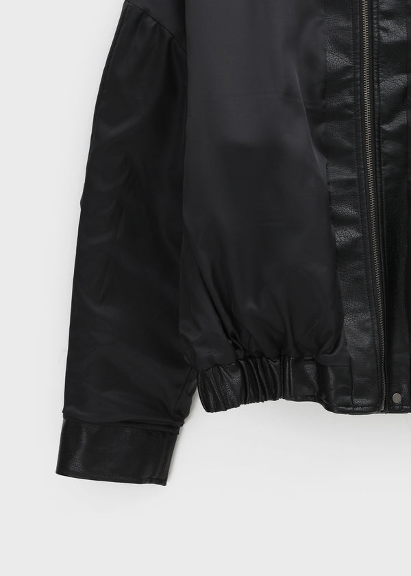 Shagle High-neck Fur Leather Jumper (2 Types) – BLACKUP