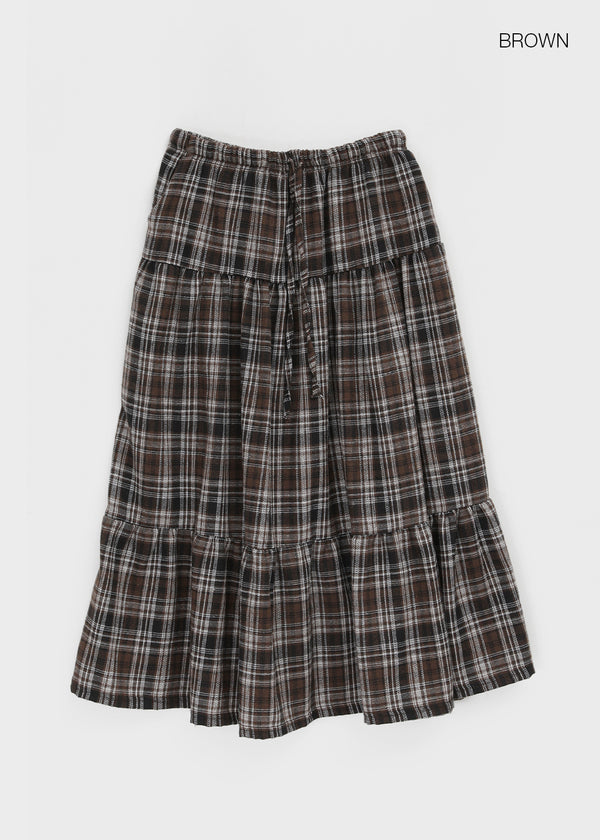 Aor Check Cancan Long Skirt