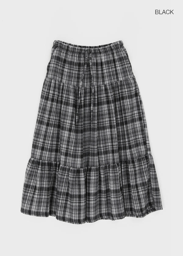 Aor Check Cancan Long Skirt