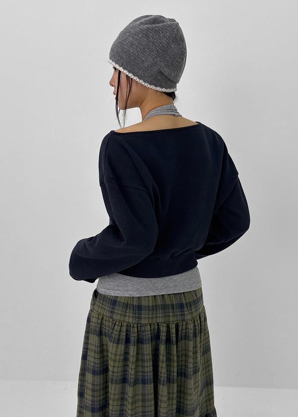 Leb Double-sided Fleece Boatneck Man-to-man