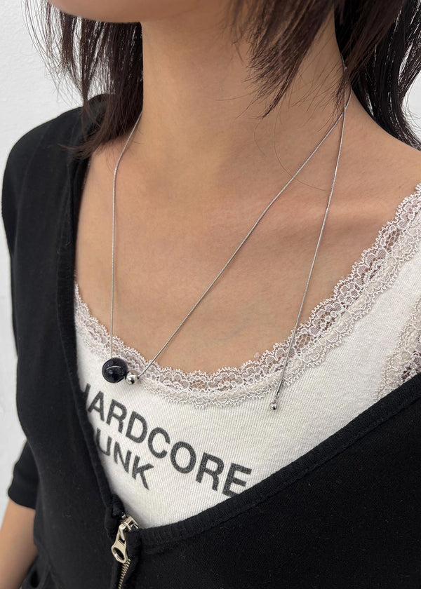 Lake Circle Ball Drop Necklace