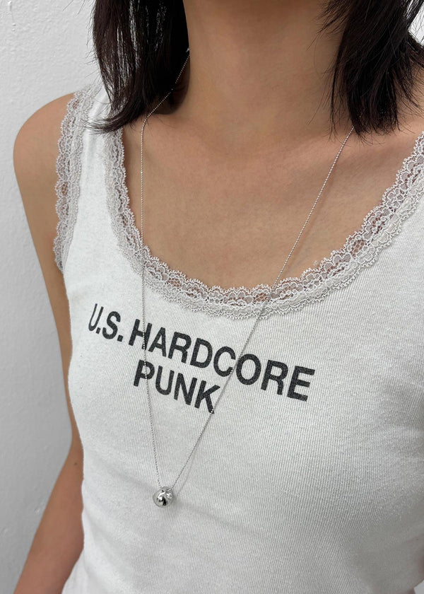 Tonal Silver Ball Drop Necklace