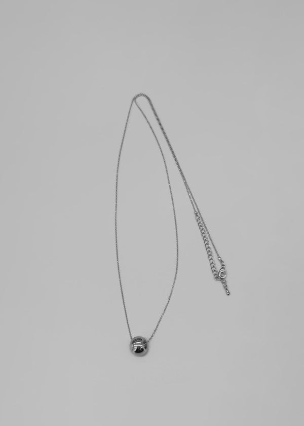 Tonal Silver Ball Drop Necklace