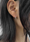 Fehu Mini Cubic Heart Silver Earrings